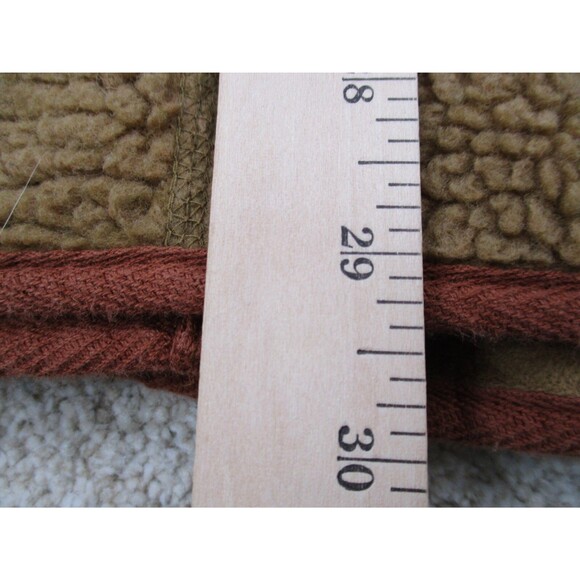 Old Navy Sweater Womens Medium M Caramel Brown Sherpa Shell Fleece Full Zip - Picture 9 of 10